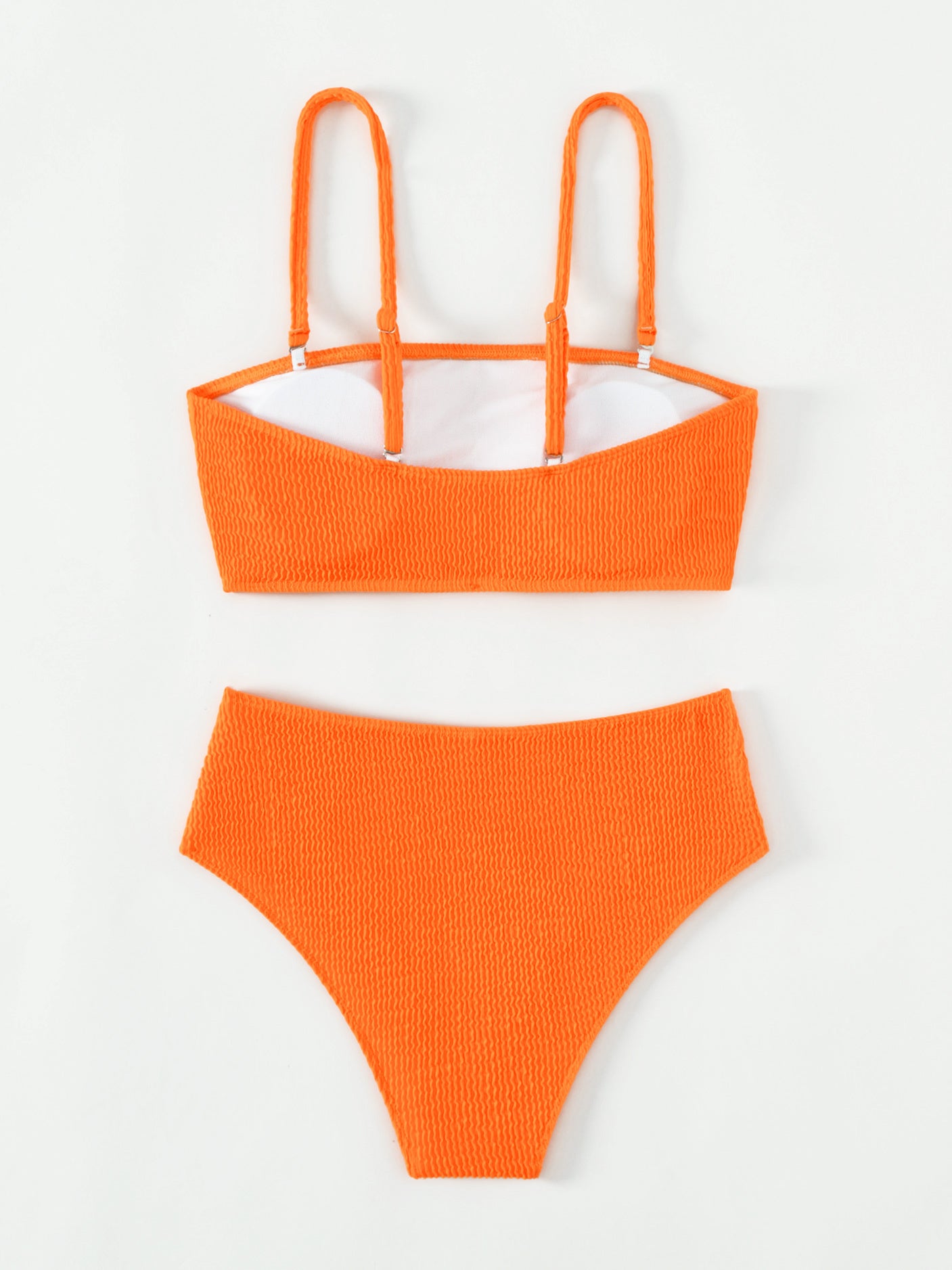 2pcs Set Women's Bikini Sets - Bandeau, Solid Color, High Stretch Polyester Knit Fabric - Swimming | Smooth Fabric | Machine Washable