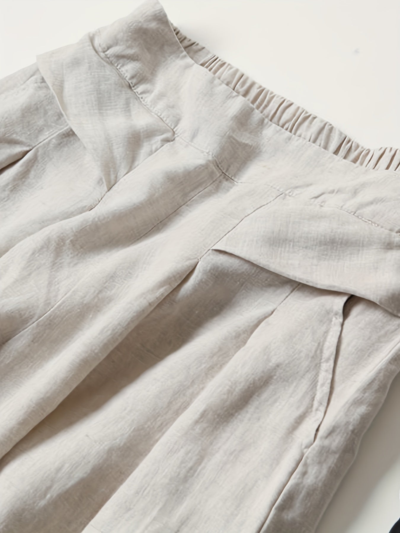 Linen Wide-Leg Ankle Pants, Breathable Thin Loose Linen Skirt Pants, Ethnic Style Vintage Trousers