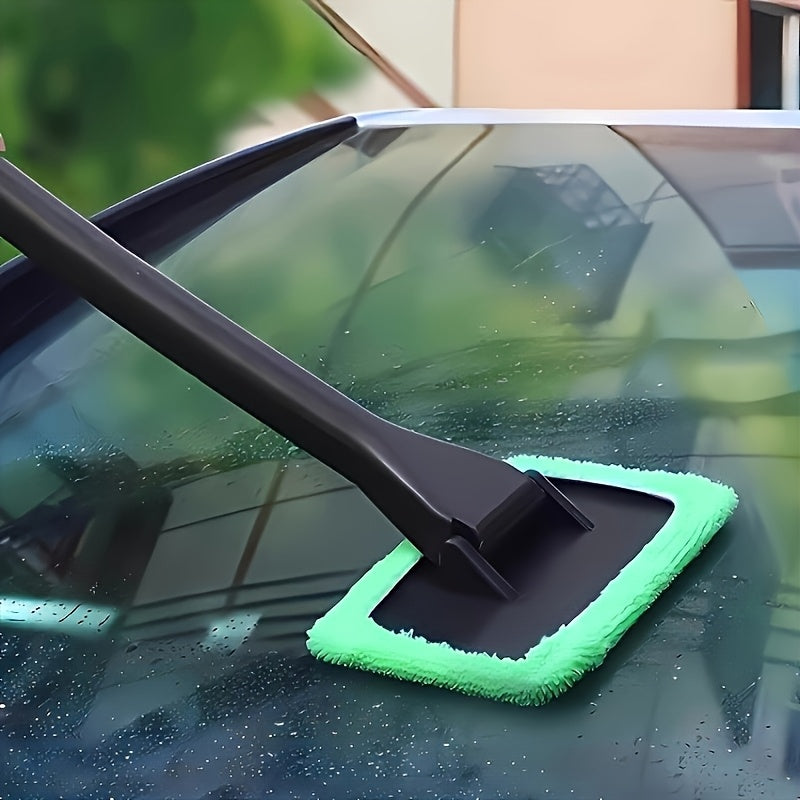 Windshield Cleaning Brush Kit | Long Handle Interior Car Glass Wiper, Plastic Material