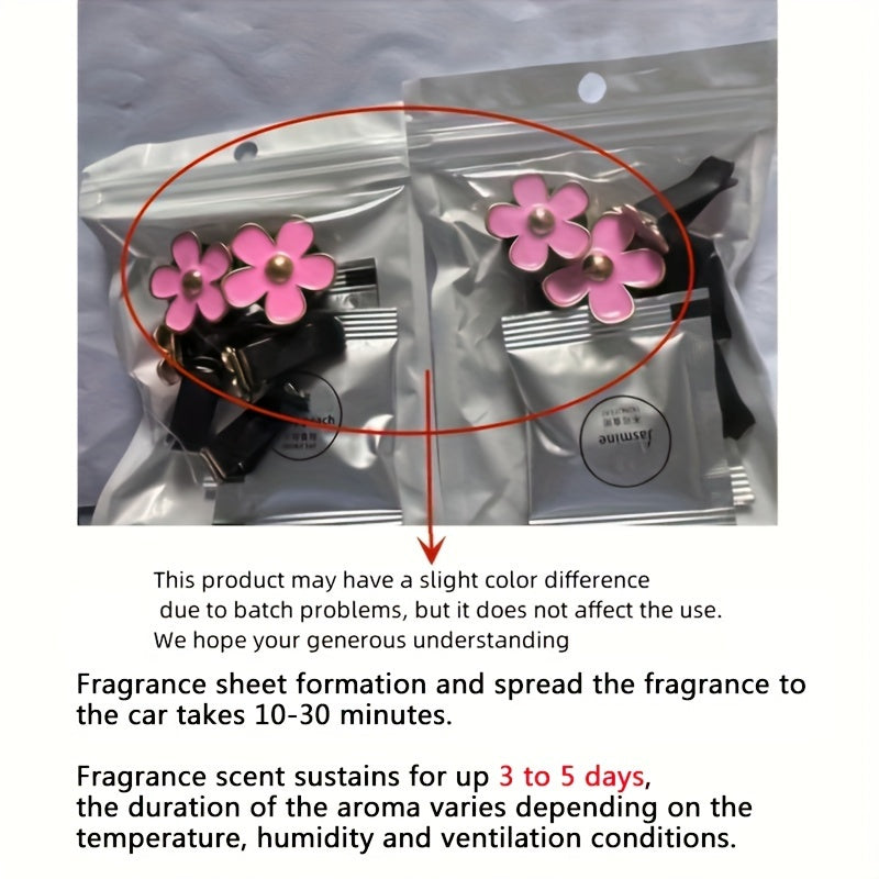 [4pcs/set Daisy Flower Air Clips] 4pcs/set Small Daisy Flower Design Car Air Outlet Perfume Decorative Clip, Car Air Fresheners Clips, Car Decoration, Car Accessories For Women