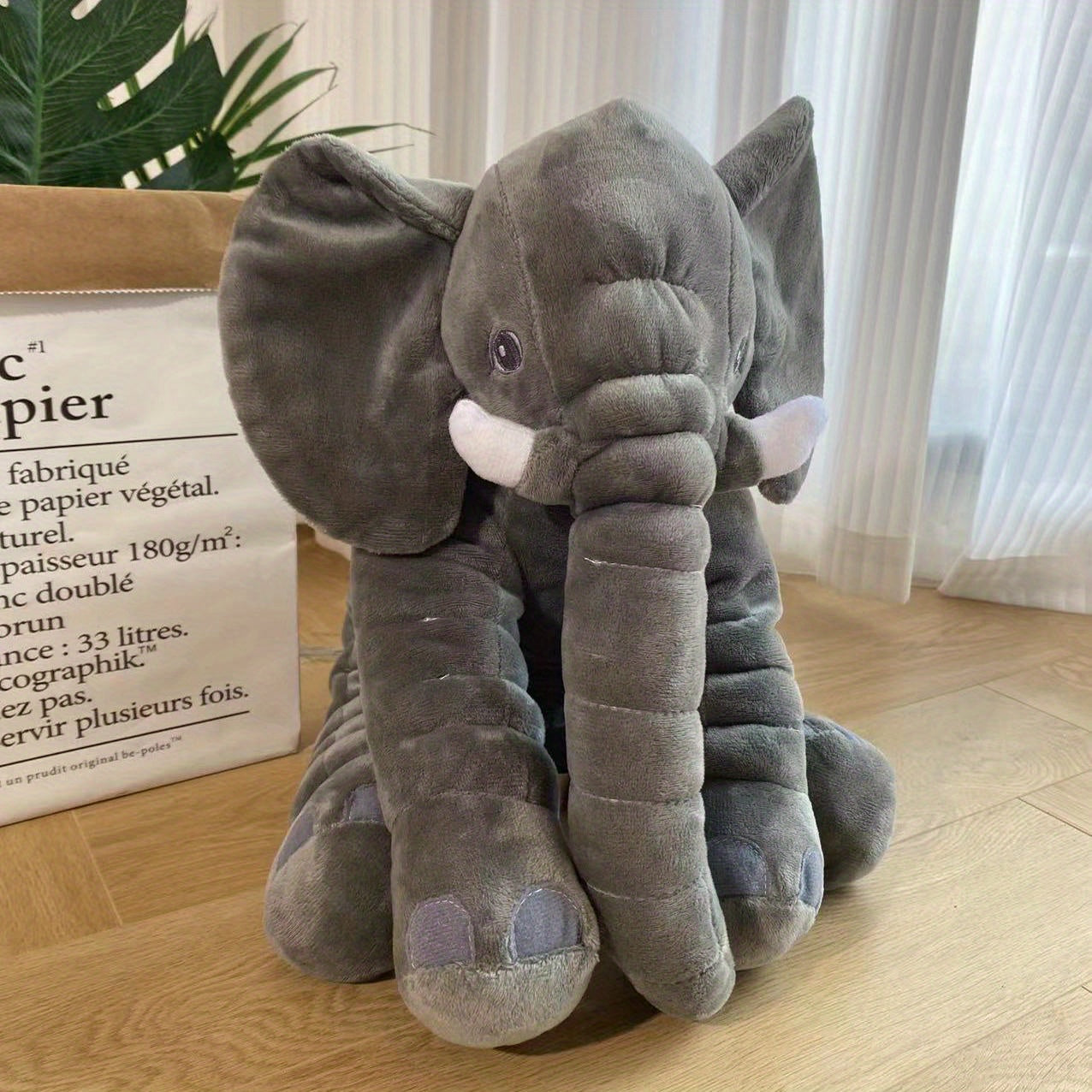 1pc Cartoon Cute Grey Elephant Plush Toy - Soft Stuffed Elephant The Perfect Friend Gift For Halloween Thanksgiving Christmas Gifts