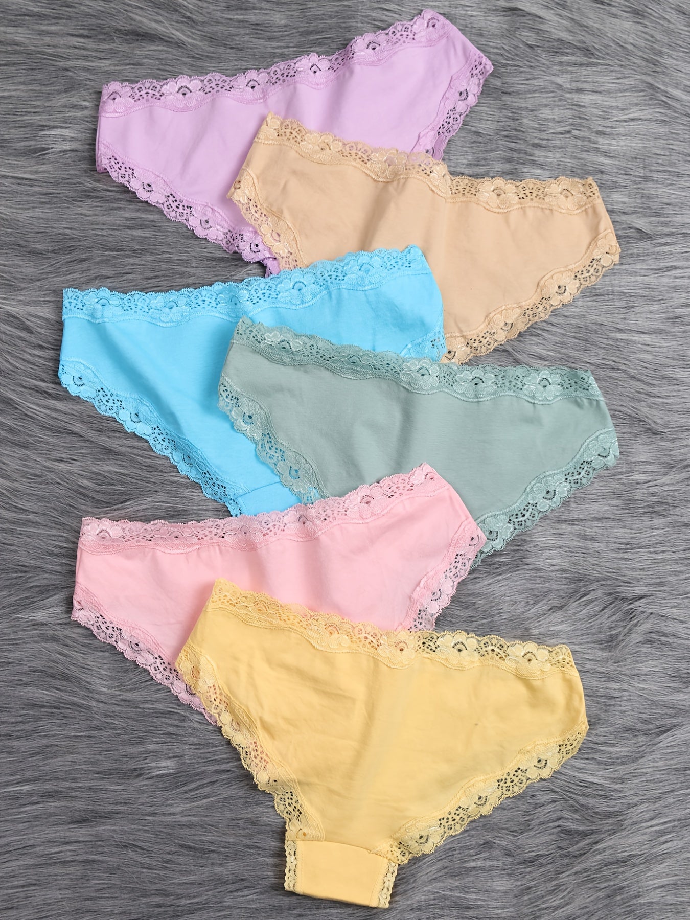6 pcs Breathable Lace Low Waist Women's Briefs - Fresh and Comfortable Bikini Panties