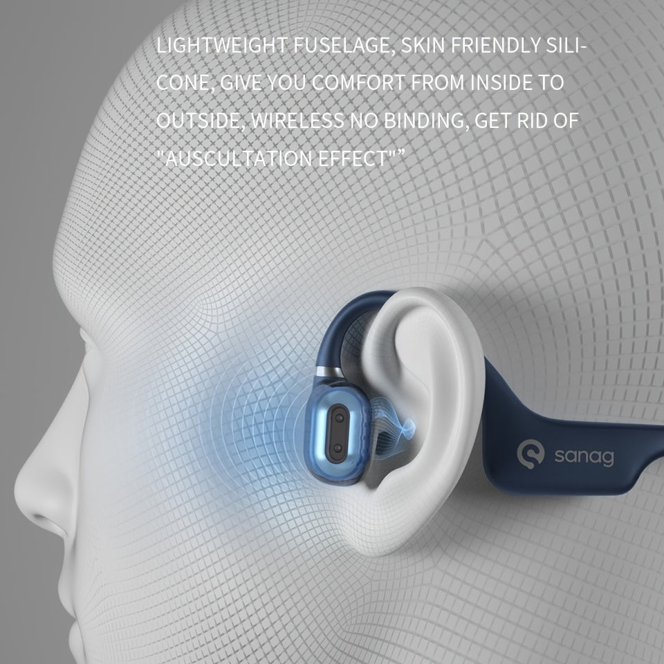 Sanag A5X True Bone Conduction Earphone Open Ear Wireless Sport Headphones High Quality Headset 3D Stereo Sound