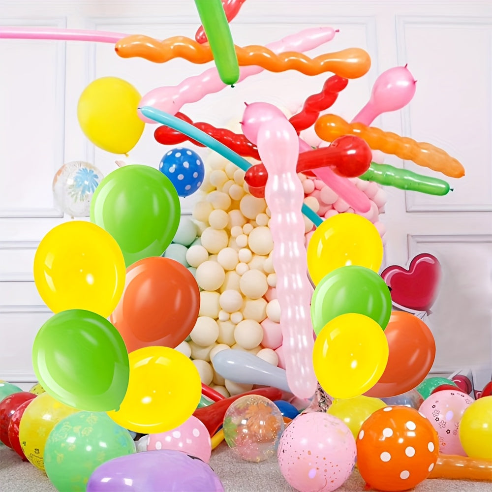 49pcs Mixed Color Balloon Set, Cartoon Animal Balloons Set, Premium Long Balloons, I LOVE YOU Heart Shaped Balloon, Flower Pattern Colorful Balloons, for Birthday, Party, Christmas, Halloween, Easter