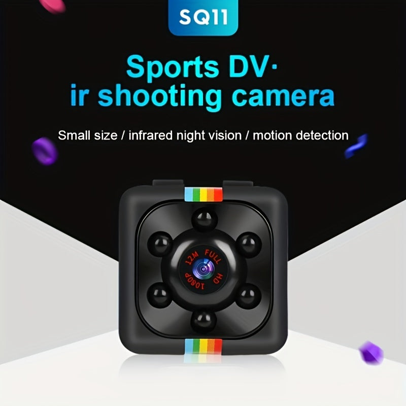 Portable Mini Camera with HD Video and Audio, Touch Control, Motion Detection, Self-Adhesive Mount, USB Powered, Rechargeable Lithium Battery, Non-Waterproof, for Home Security, Surveillance, and Baby Monitoring