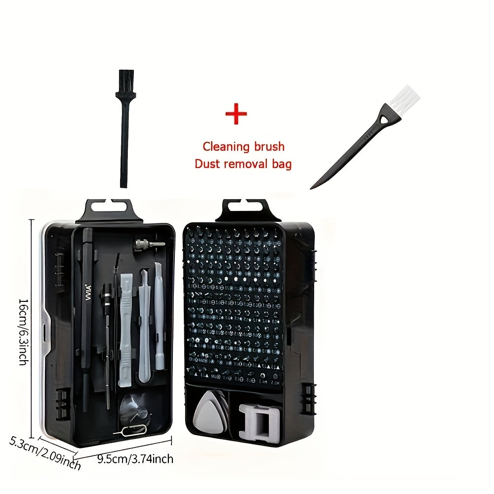 VVIA 115pcs Cell phone kit Precision Screwdriver Repair Tool Kit, Multi-function Electronic Screwdriver Set, Watch Mobile Phone Disassembly Repair Screwdriver Tools(Black)