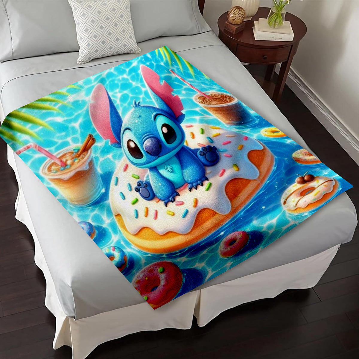 1pc Stitch Cartoon Plush Blanket - Soft Flannel, Warm & Cozy, Ideal Gift for Birthdays, Holidays, and Anniversaries, Perfect for Home Decor, Vacation Homes, Entertainment, Car, Bedroom, Sofa, Stuffed Animal & Plush Toy Set, S