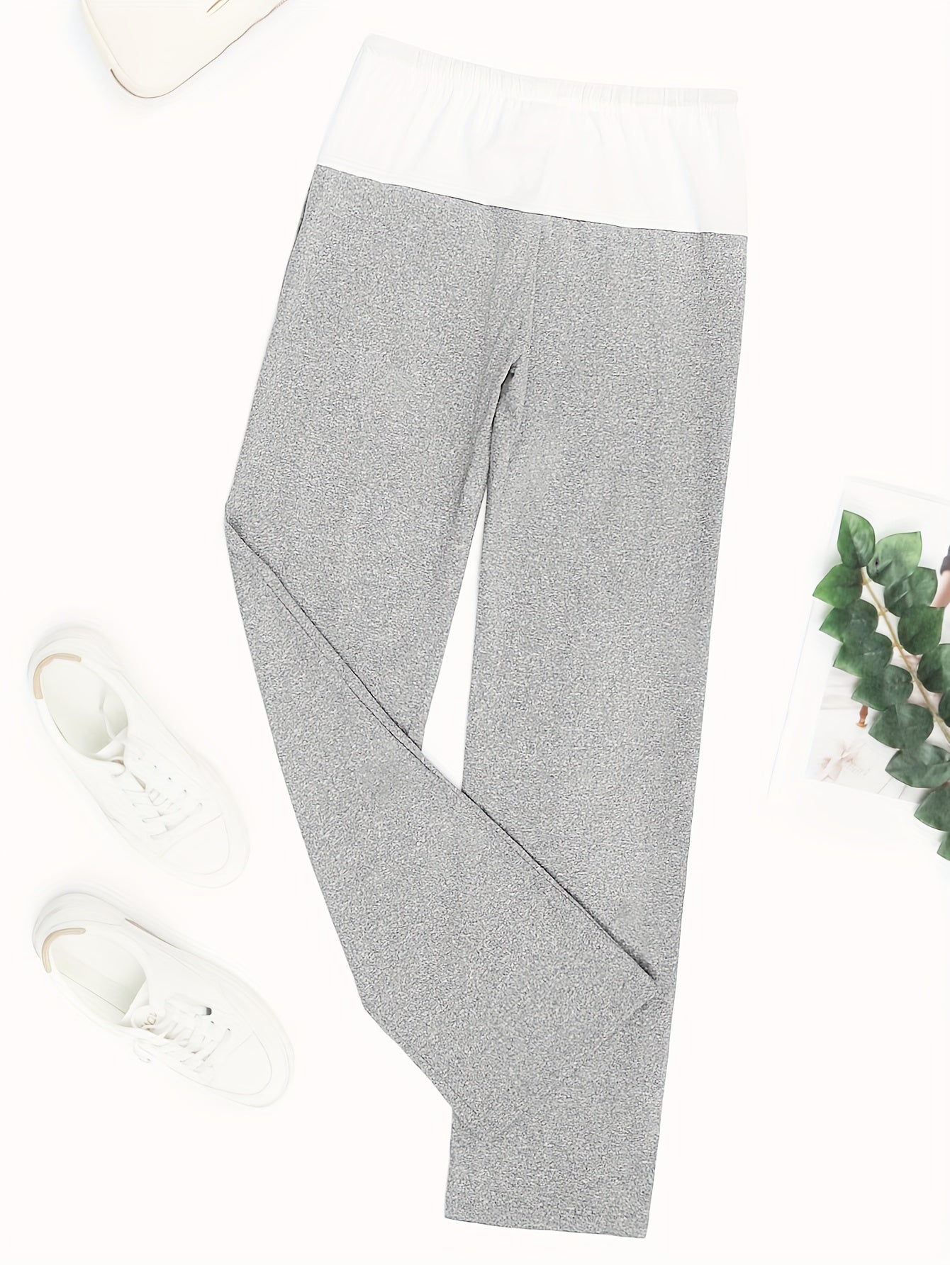 Wide Leg Elastic Yoga Pants, Loose Casual Drawstring Pants, Women's Clothing