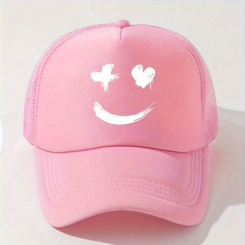 Cartoon Print Baseball Cap Summer Sunshade Mesh Peaked Cap