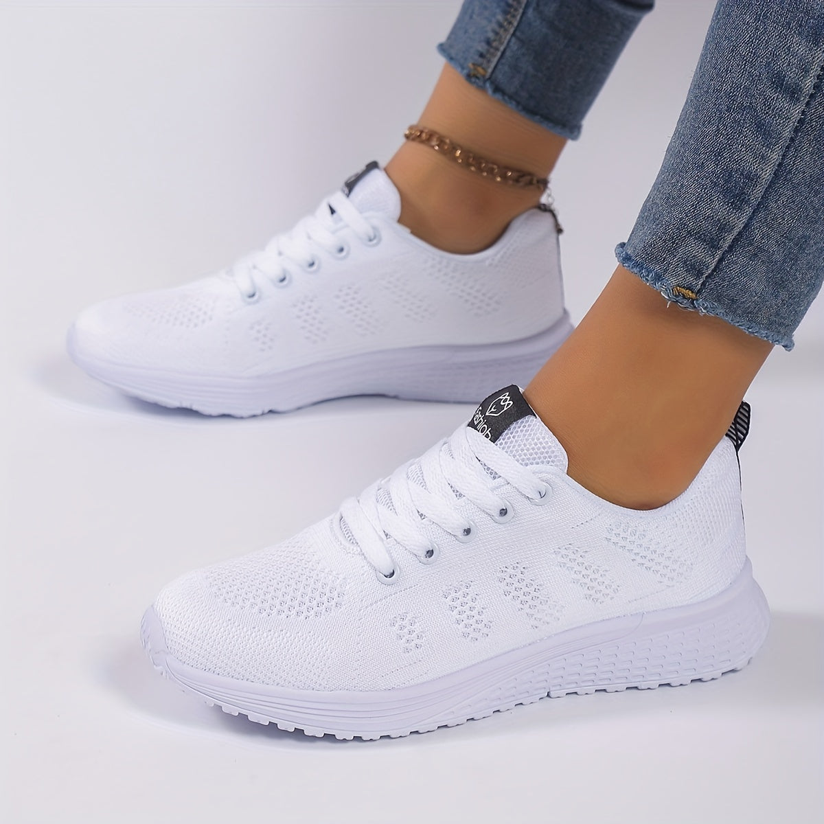 Women' Lightweight Platform Sneakers Suitable for Running, Dressy Casual & Office - Low-Top Striped Lace-Up Shoes with Cushioned Sole, Breathable Fabric Upper, Spring for Workouts, Daily Wear & Athletics (Ideal for Beginners
