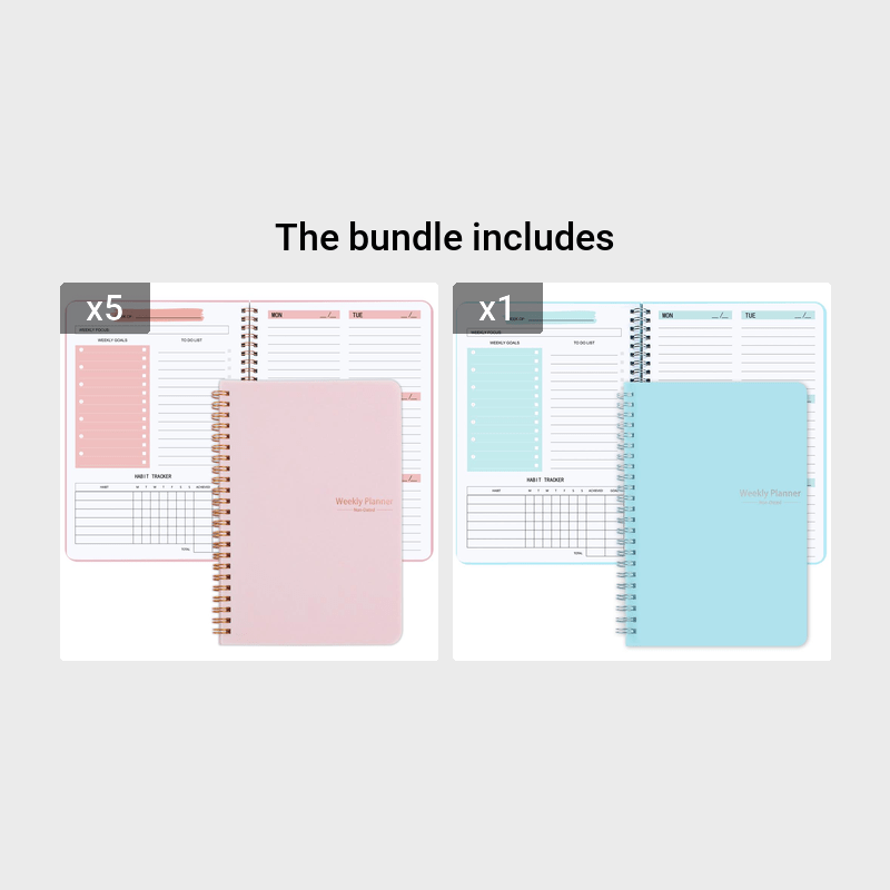 1pc Trees Undated A5 Daily Weekly Notebook Planner | Spiral Bound, 52 Sheets, 21.08*13.97 cm, Pvc Cover, English Language, Ideal For Office And School Use