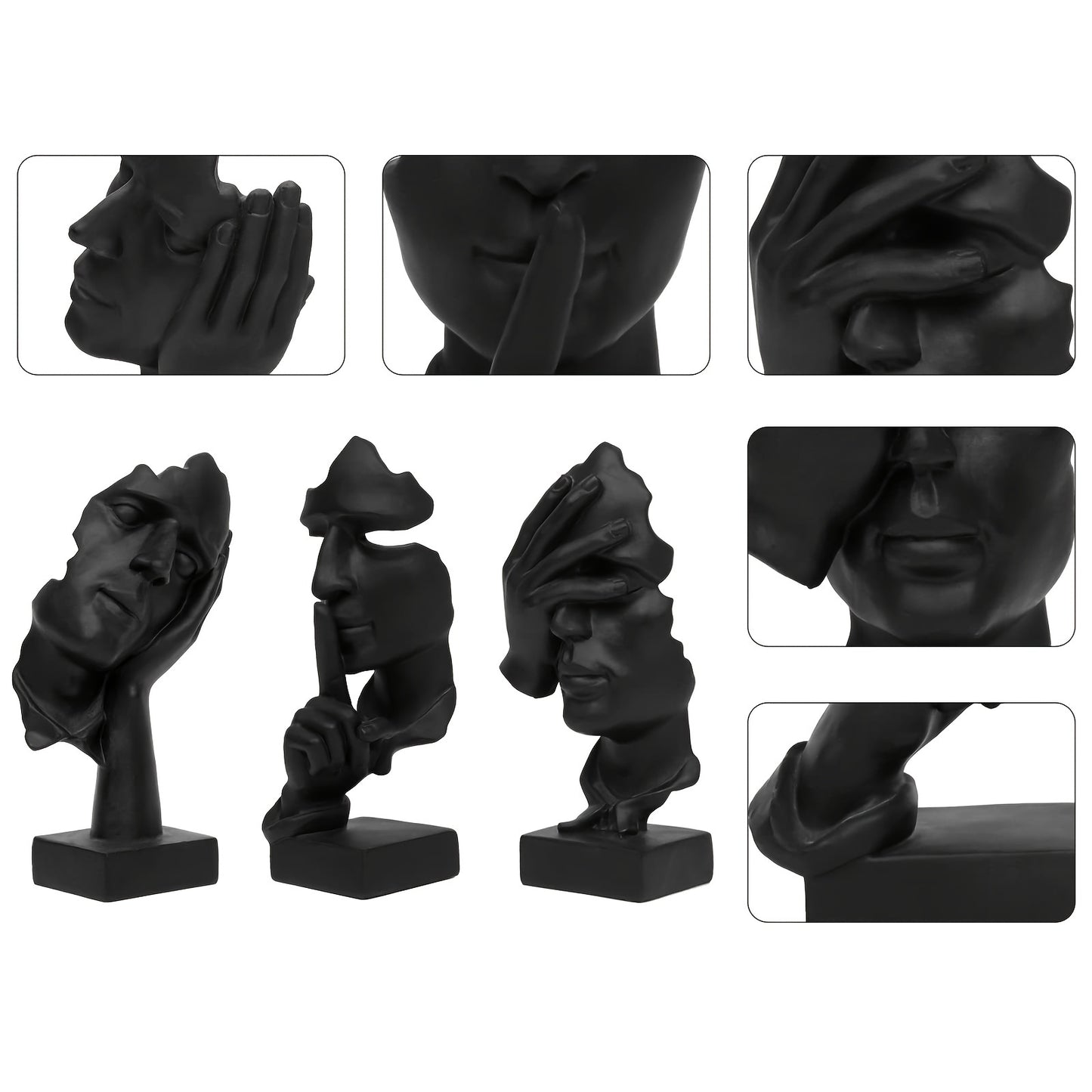 3pcs/set Abstract Face Art Ornaments, light Luxury Character, Living Room TV Cabinet Entrance Office Desktop Decoration, Home Living Room Bar Cafe Decor Ornament, Room Decor Tabletop Display Ornament