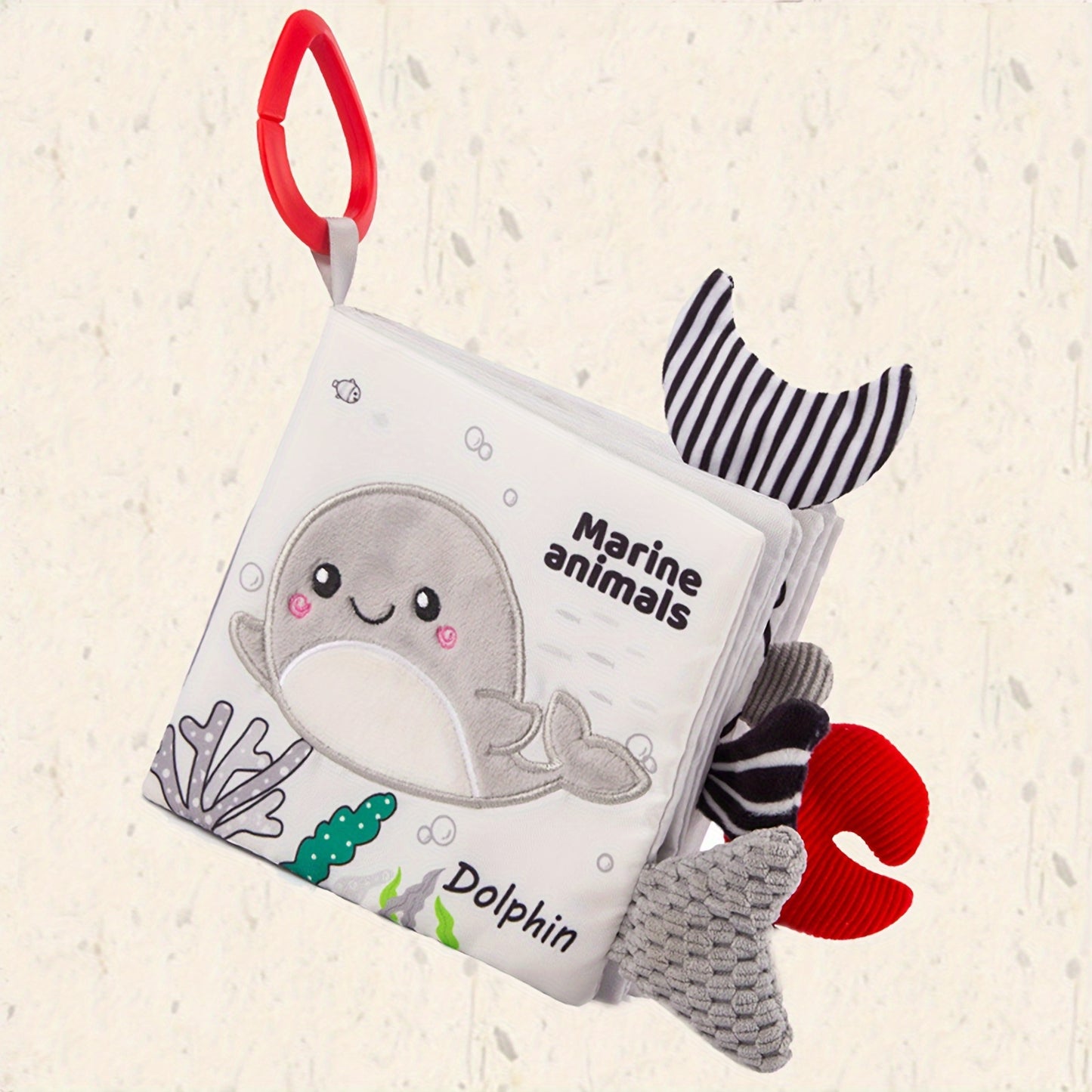 [3D Cloth Book] 3D Black and White Cloth Book | Early Education, Baby Cognitive Toys, Not Tear, Can Bite, Halloween Christmas Gifts