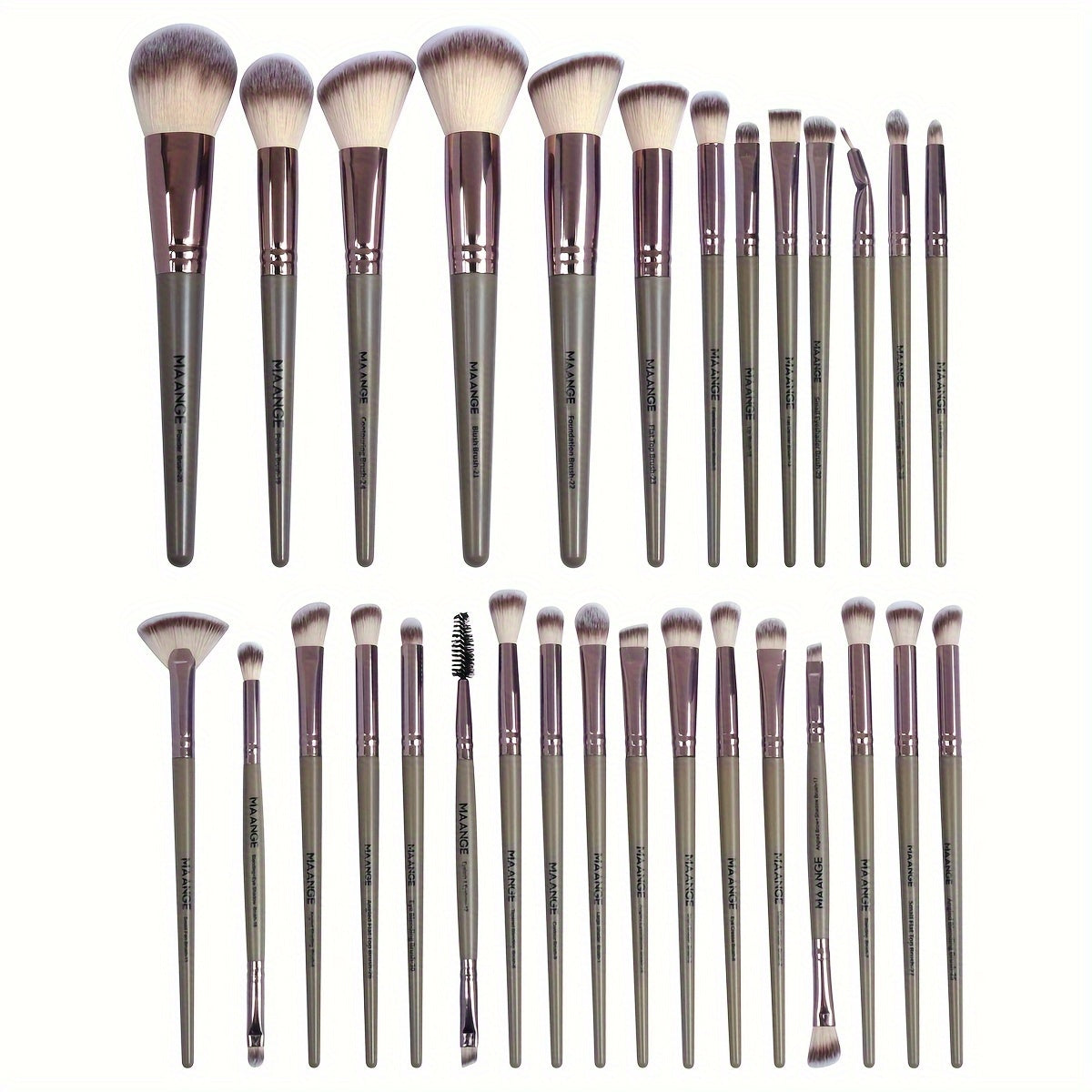MAANGE 30pcs Professional Makeup Brush Set Foundation Brush Blush Brush Loose Powder Brush Eyeshadow Brush Complete Makeup Tool Set Suitable for Beginners and Professional Makeup Artists Portable Gift Set for Beginners Basic