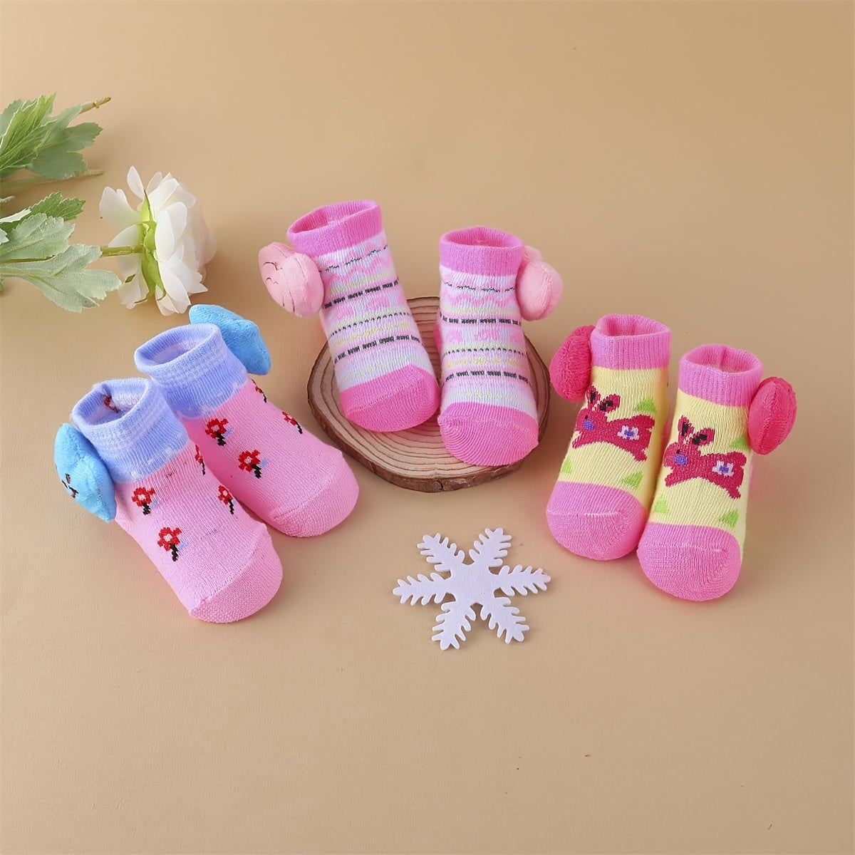 6 Pairs Multicolor Ruffle Socks | Princess Dress Little Girl Big Ruffle Socks for Newborn/Baby/Toddler/Little Girl, Polyester, All-Season, Knit Fabric