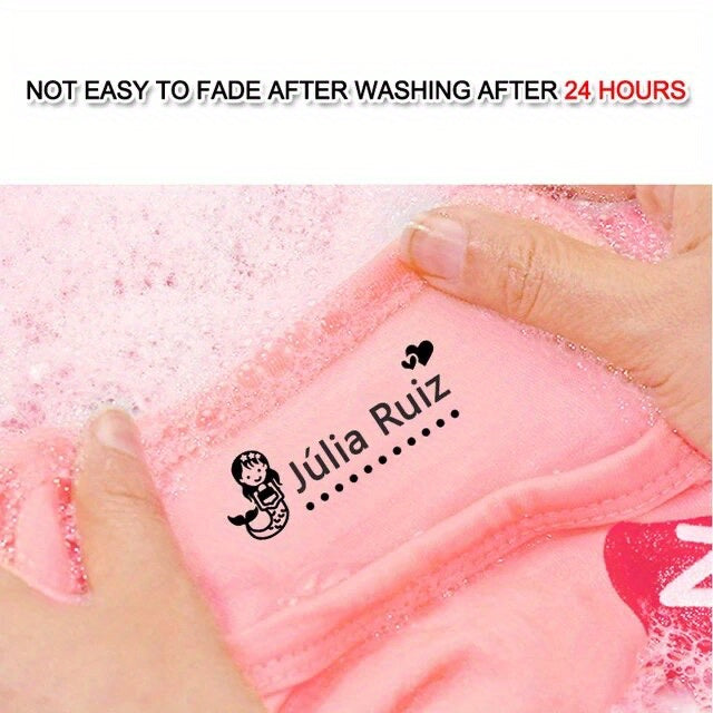 1pc Black Baby Name Stamp Custom-made DIY Gift for Children Seal Student Clothes Chapter Not Easy to Fade Security Cute Monsters Toy
