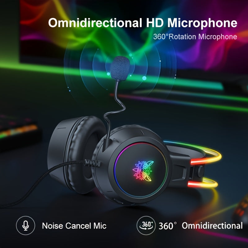 ONIKUMA Gaming Headset with Noise Canceling & Mic - - Stereo Sound, Compatible for PC/Laptop, Compatible with PSN/Xbox Live (No Direct for PS/PC), Compatible with Streaming Software, Plug & Play, Volume Control on Headset, fo