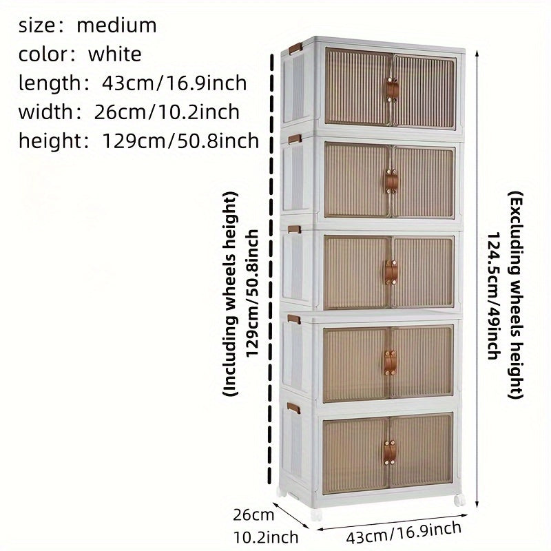 1pc Transparent Storage Box Collapsible Storage Bin with Lids and Pulley - Portable 1/2/3 Layers Organizer for Easy Access and Convenient Storage
