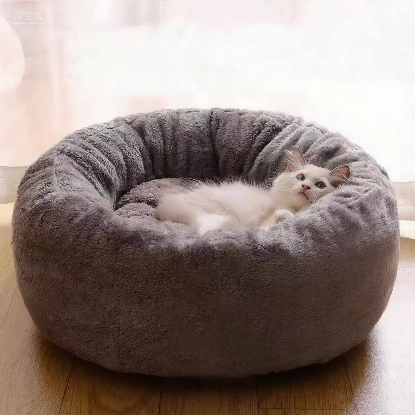 1pc Extra Large Plush Pet Bed with Soft Cushioned Interior - Heavy-Duty All-Season Comfort, Plush Bedding for Small/Medium/Large Dogs & Cats, No Assembly Needed - Ideal Christmas Gift for Pets, Cozy