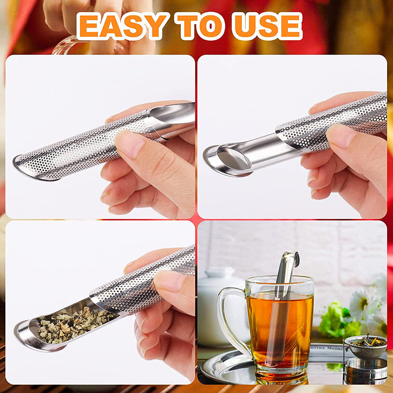 1pc Stainless Steel Tea Strainer Wand, Stainless Steel Tea Infuser, Long-Handle Tea Filter Stainless Steel Tea Diffuser For Loose Tea, Rose, Coffee, Spices