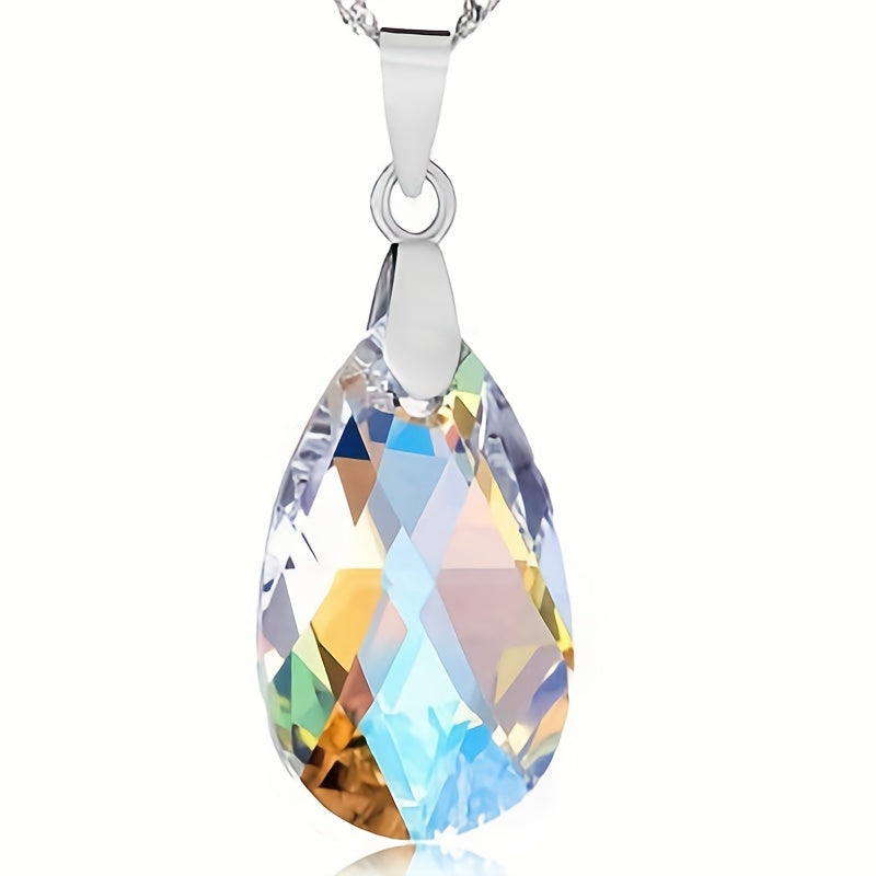 [Fashionable Jewelry] Fashionable Jewelry Set | Colorful Crystal Drop Earrings And a Pendant Necklace