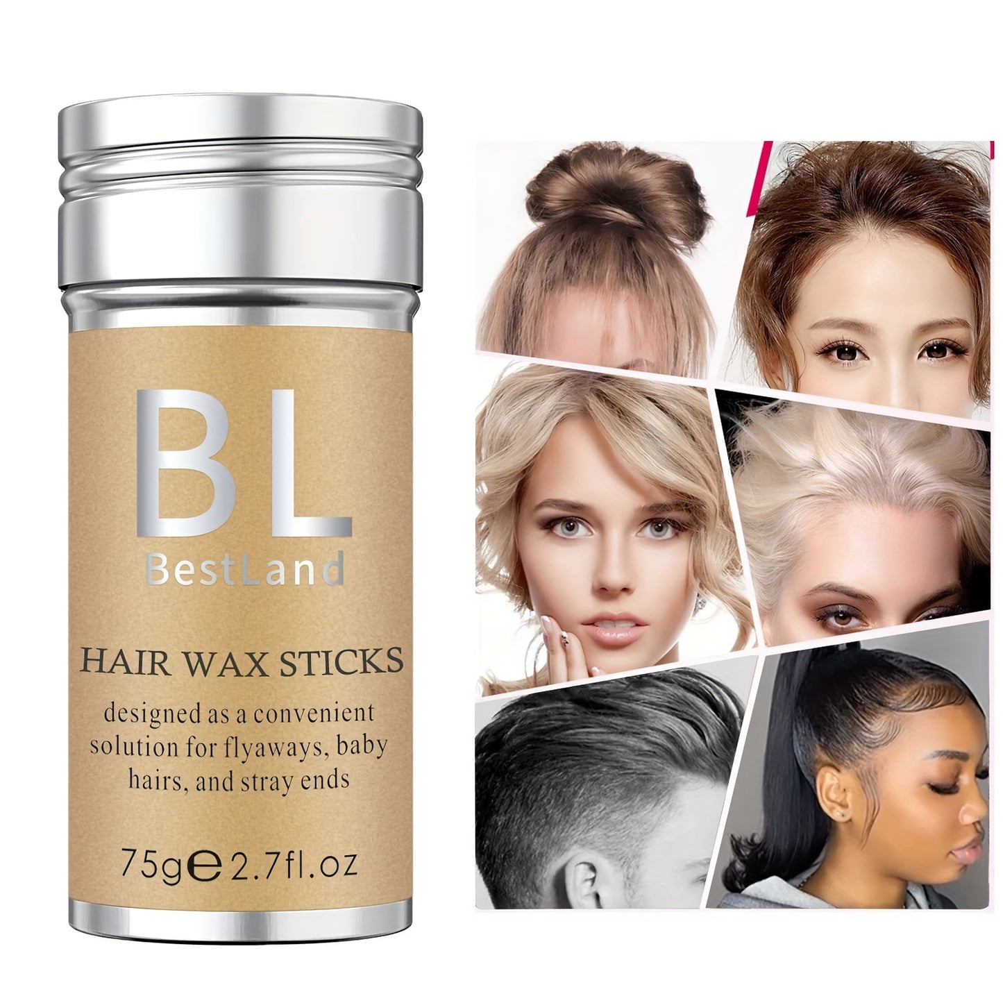 Styling Wax Stick, Flyaways Styling Wax Stick for Hair Edge Control, Hair Styling Stick for Kids' Hair