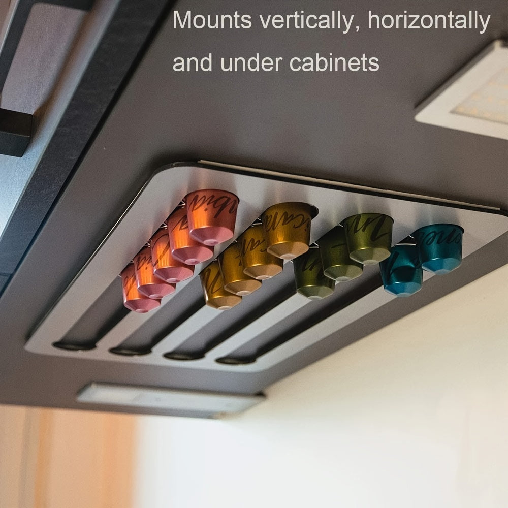 Rotary Coffee Capsule Holder Stand, Pod Tower Rack with Storage Shelves for 24/40 Capsules, Metal Construction