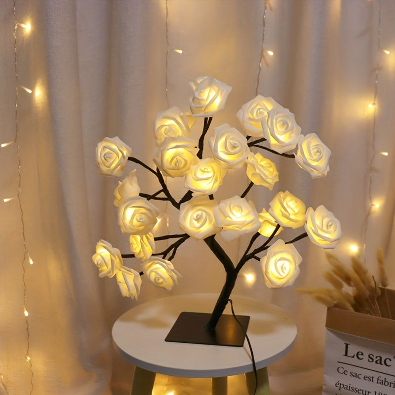 USB Powered Rose Tree Lamp, Shenzhi Tech LED Light Flower Night Light For Home Living Room Halloween Christmas Desk Decor