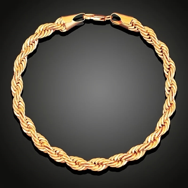 Golden Twist Rope Necklace For Men & Women