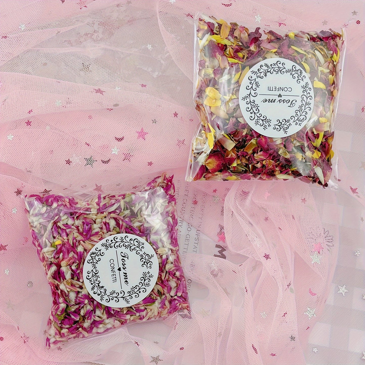 1pc/10g Dried Flower Floral Petals, Can Be Used For Wedding Scene, Birthday Scene, Indoor And Outdoor Landscaping Arrangement, Rain, Glass Bottle Decorations -winter, new year