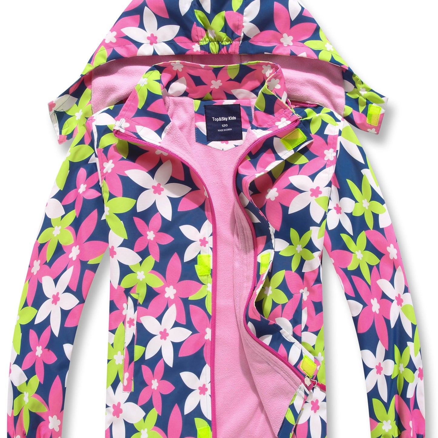 Vibrant Rainbow Camo Rain Jacket for Kids - Waterproof, Lightweight, Hooded, Fleece Lined, Windbreaker Coat with Removable Hood for Outdoor Play - Perfect for Rainy Days and Casual Wear