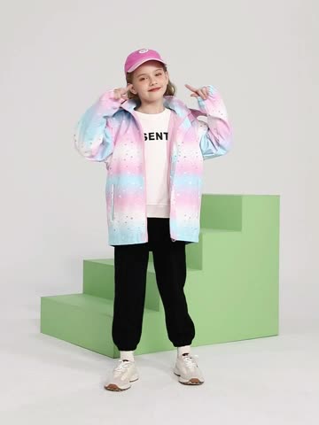 Vibrant Rainbow Camo Rain Jacket for Kids - Waterproof, Lightweight, Hooded, Fleece Lined, Windbreaker Coat with Removable Hood for Outdoor Play - Perfect for Rainy Days and Casual Wear