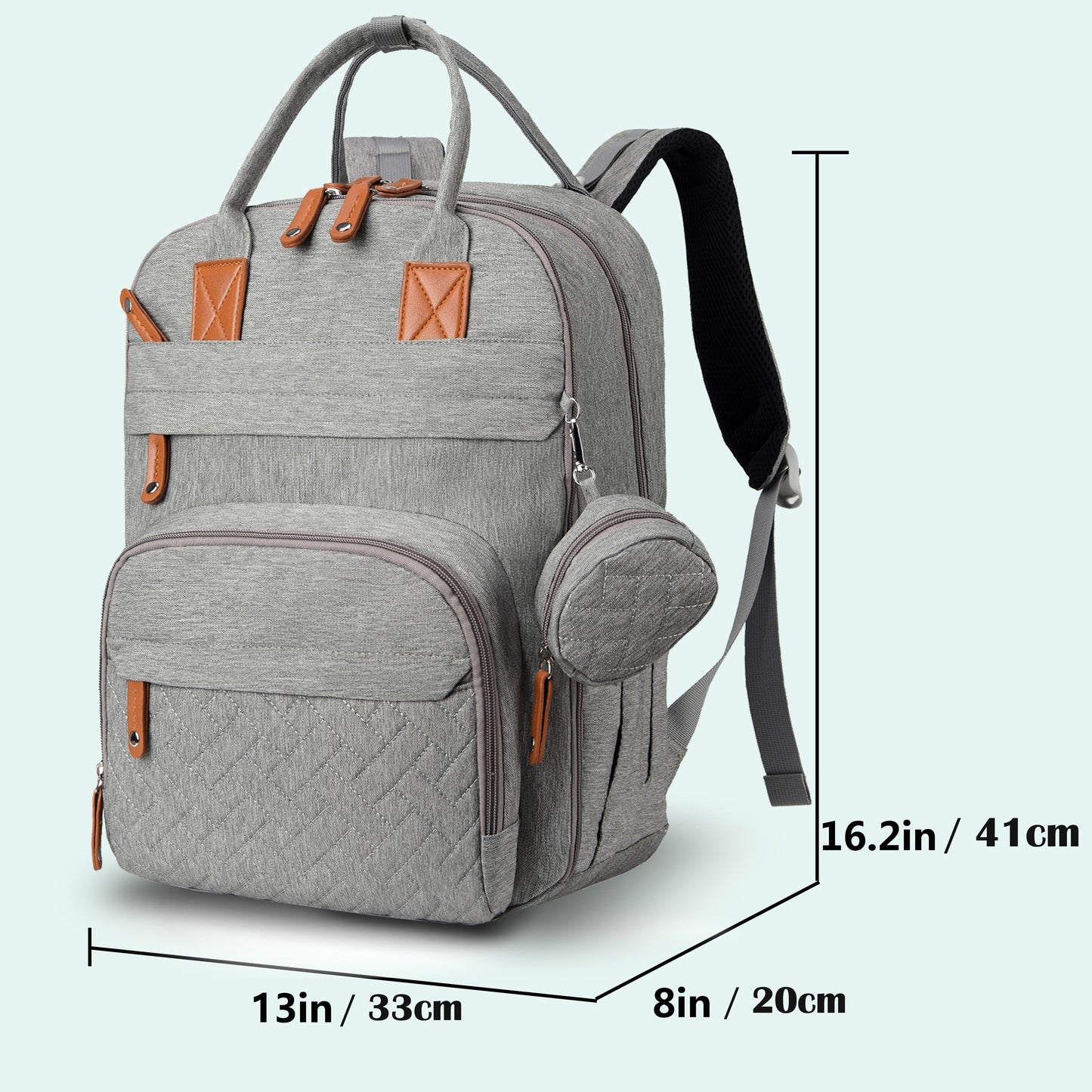 Lamroro Diaper Bag Backpack | Multifunction Travel Back Pack with Stroller Straps & Pacifier Case, Unisex and Stylish, Polyester, Zipper Closure, Utility Pocket, Mixed Color, Ideal for Registry and Shower Gifts