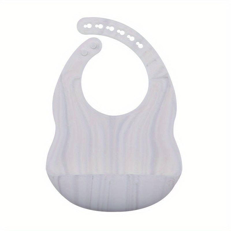 Baby Soft Bib, Simple Plain Color Blank Pattern Adjustable Size Silicone Bib for 1 Year Old +, Christmas, Halloween, Thanksgiving Day Gift Easter Gift