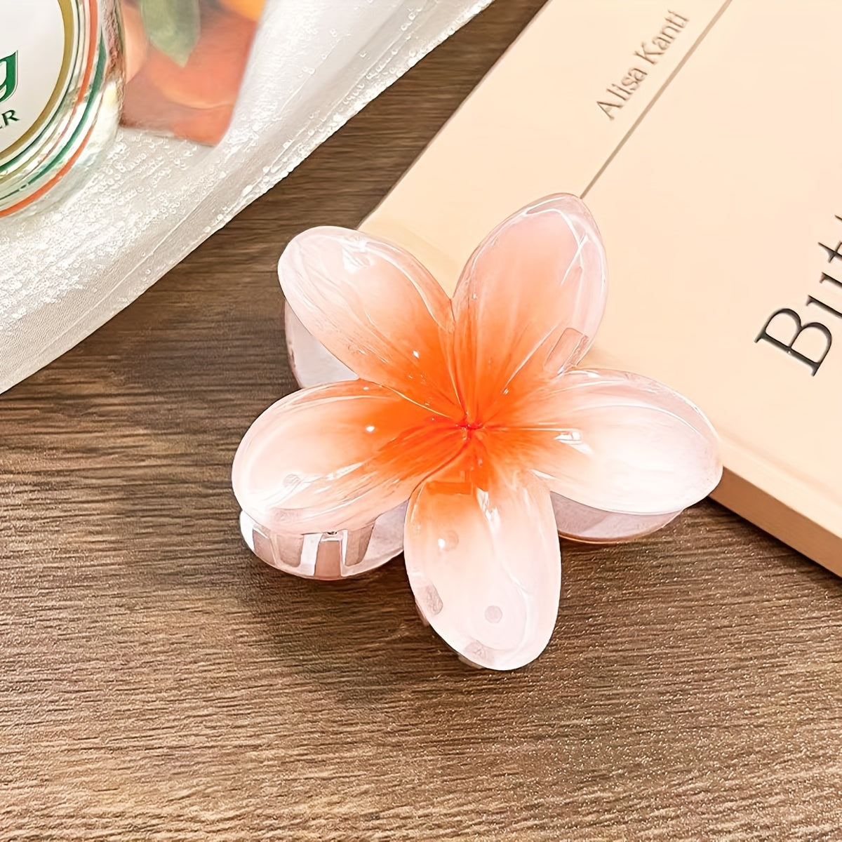6pcs/1pc Random Color Egg Flower Hairpin, Plastic Fairy Elegant Hairpin, Ideal Gift Choice Gradient Color Flower Hair Claw Clip - Sweet and Elegant Hawaiian Style, Suitable for Women and Girls - Fashion Casual Accessories, Ph
