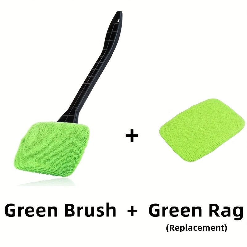 Windshield Cleaning Brush Kit | Long Handle Interior Car Glass Wiper, Plastic Material