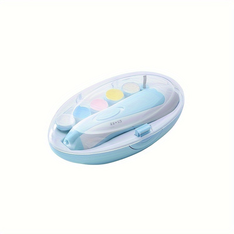 Baby Nail Trimmer Electric, 6 In 1 Safety Baby Nail Clippers, With 6 Grinding Pads And LED Light, Trim Polish Grooming Kit For Newborn Infant Toddler Or Adults Toes Fingernails Care, Christmas, Halloween, Thanksgiving Day Gif