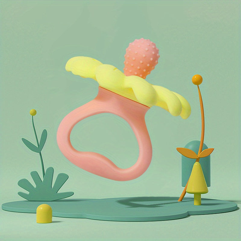 [Easy-to-Hold] Silicone Teether Toy for Youngsters | Easy-to-Hold | Flower Design | Teething | Girls | Christmas Gift