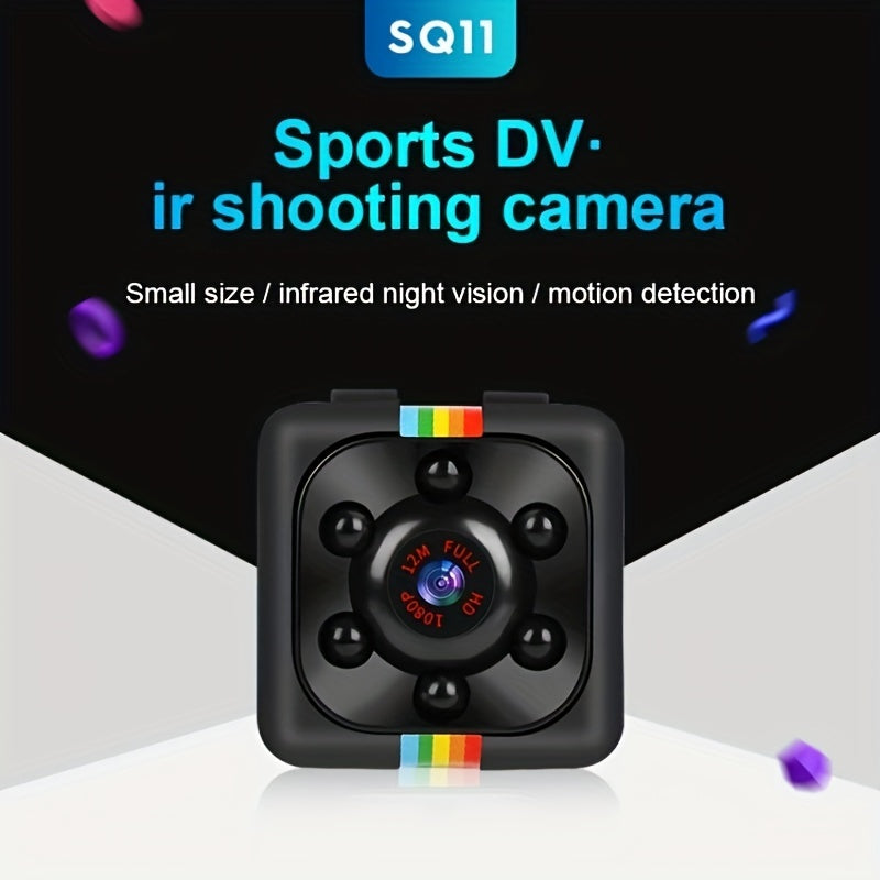 Portable Mini Camera with HD Video and Audio, Touch Control, Motion Detection, Self-Adhesive Mount, USB Powered, Rechargeable Lithium Battery, Non-Waterproof, for Home Security, Surveillance, and Baby Monitoring