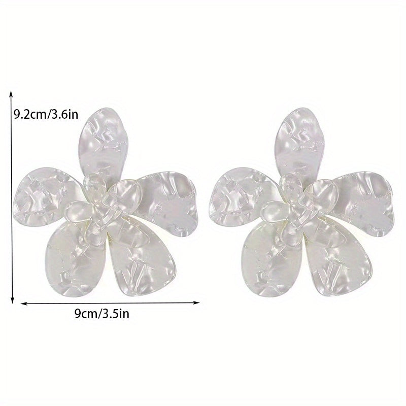 Exaggerated Flower Design Sexy Dangle Earrings Resin Jewelry Trendy Female Gift Showroom Party Statement earrings Accessories