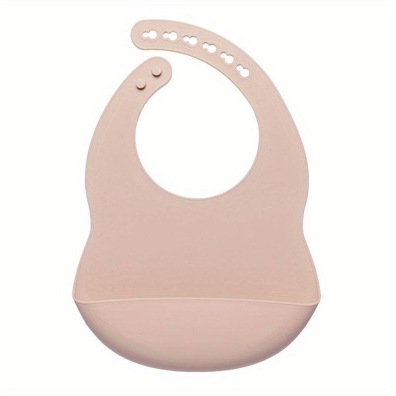 Baby Soft Bib, Simple Plain Color Blank Pattern Adjustable Size Silicone Bib for 1 Year Old +, Christmas, Halloween, Thanksgiving Day Gift Easter Gift