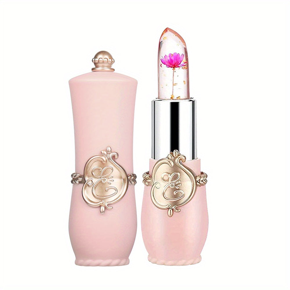 Crystal Dry Flower Jelly Lipstick, Magic Temperature Color Changing Lip Balm, Long Lasting Nourishing Moisturizing Lip Gloss Valentine's Day Gifts