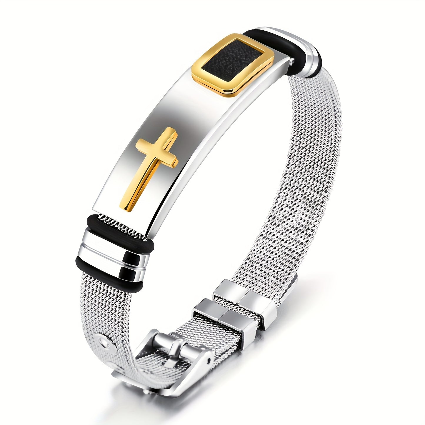 New Cross Titanium Steel Personality Men's Personality Bracelet Glossy Jewelry Popular Fashion Stainless Steel Bracelet