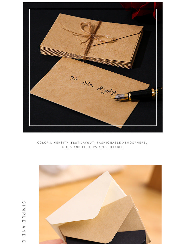 50pcs Kraft Paper Vintage Square Mini Envelopes, Self-Sealing Greeting Card Holders for Thanksgiving & Everyday Use