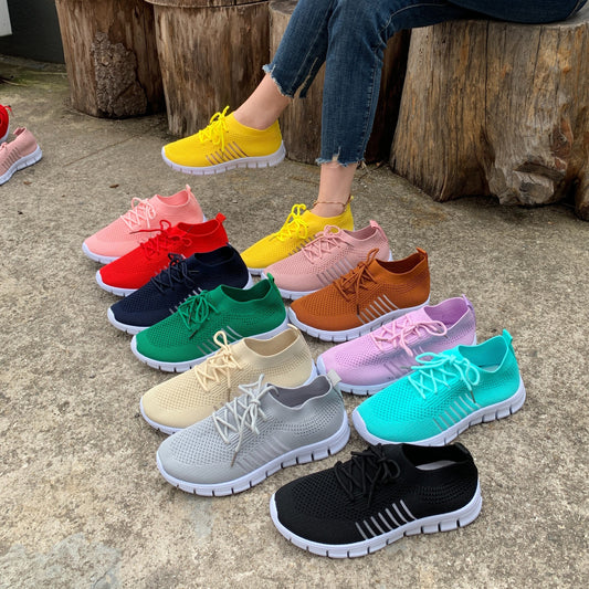Flying Weave Casual Sneakers, Women Shoes