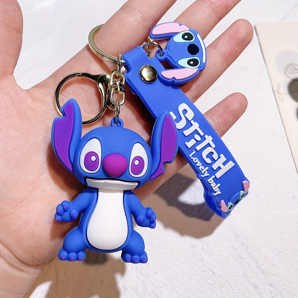 Minnie & Lilo & Stitch Cartoon Anime Keychain - Durable Keyring for Unisex, Fashionable Character Charm Perfect for Backpacks