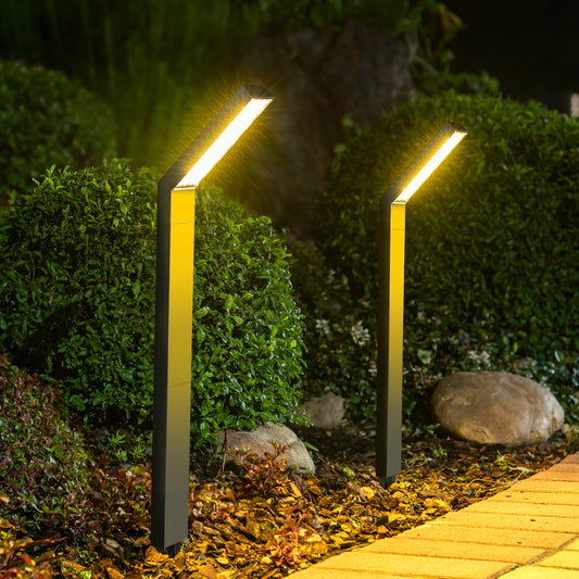 1/2pcs Outdoor Solar Light, Waterproof R-type Solar Path Light, Adjustable (white Light, Warm Light, Neutral Light) Suitable For Courtyard, Garden, Lawn, Flower Terrace, Sightseeing Road, Lane Side Decorative Light