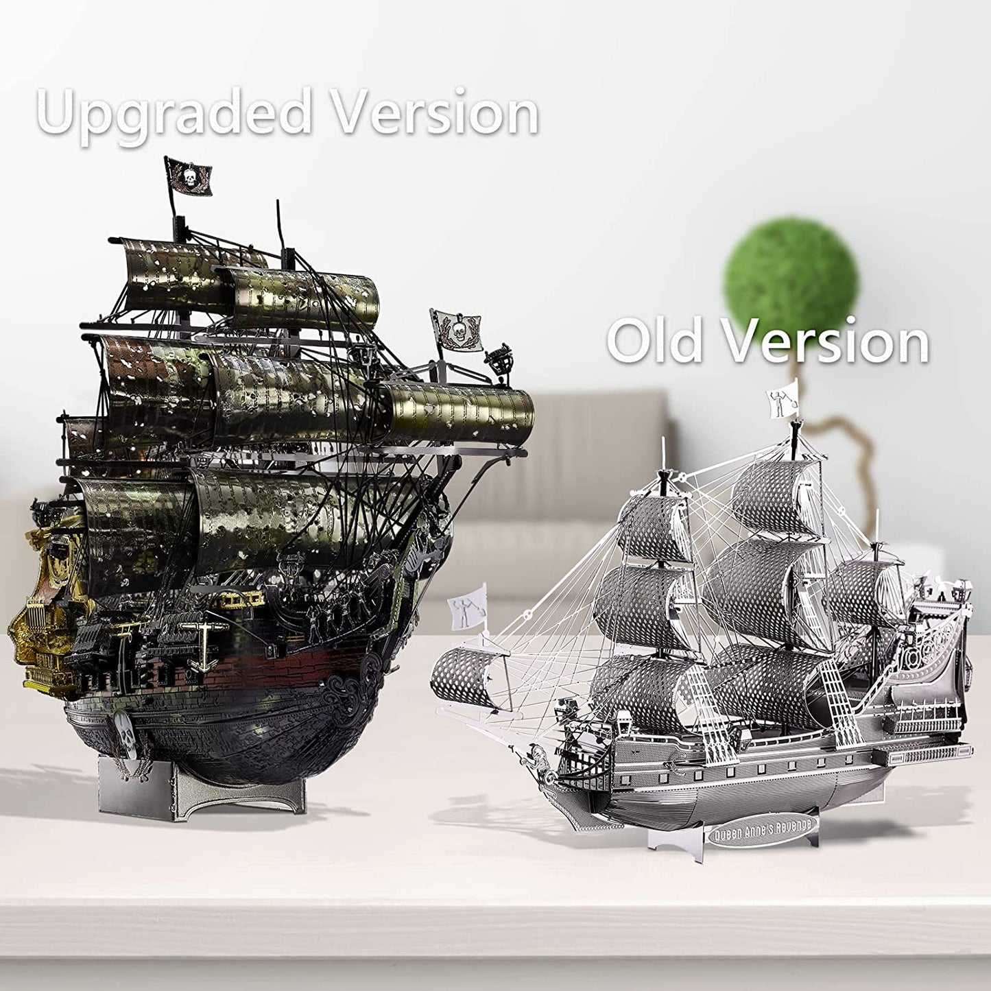 Piececool Metal 3D Puzzles for Adults, Flying Dutchman Pirate Ship Model Kits, 3D Watercraft Model Building Kit, DIY Craft Kits Difficult 3D Puzzles for Family Time, Great Birthday Gifts