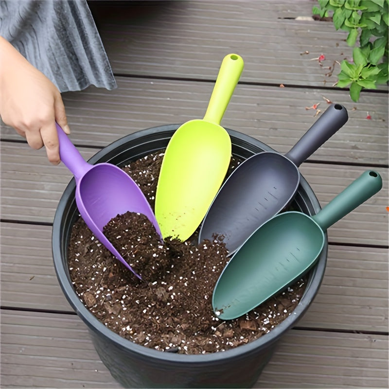 1pc Garden Shovel, Flower Vegetables Planting Soil Loosening Shovel, Plastic Succulent Plants Soil Shovels, Handheld Soil Scoop Scale Mark Loosening Soil, Plastic Potting Soil Scoop Garden Shovel Digging Tool, Garden Supplies