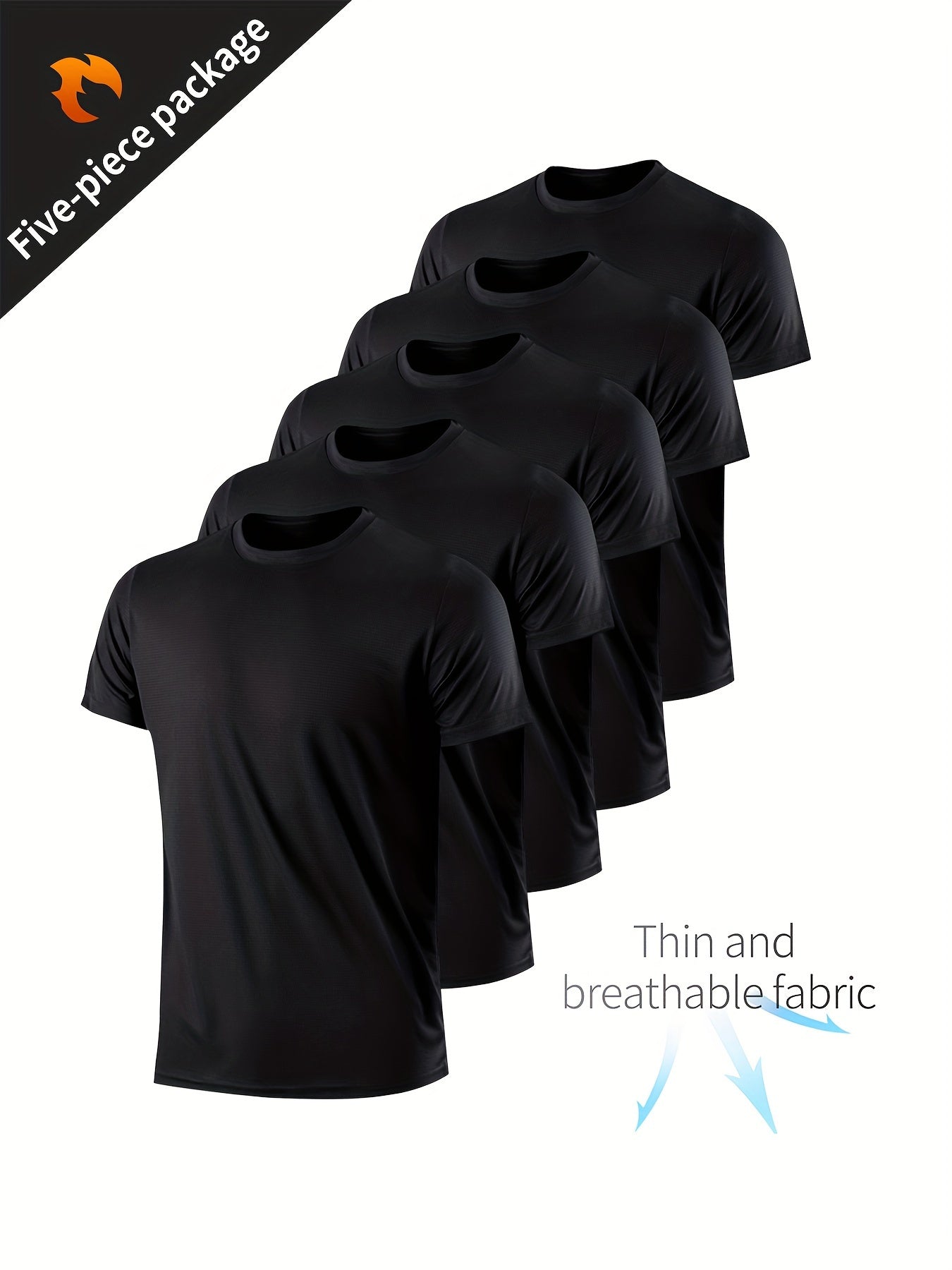 Xinso Prince Men'S 5pcs Black & White Quick-Dry Athletic Tank Tops - Slim Fit, Breathable Short Sleeve Shirts for Running, Gym, Basketball & More - Moisture Wicking, Lightweight & Stylis